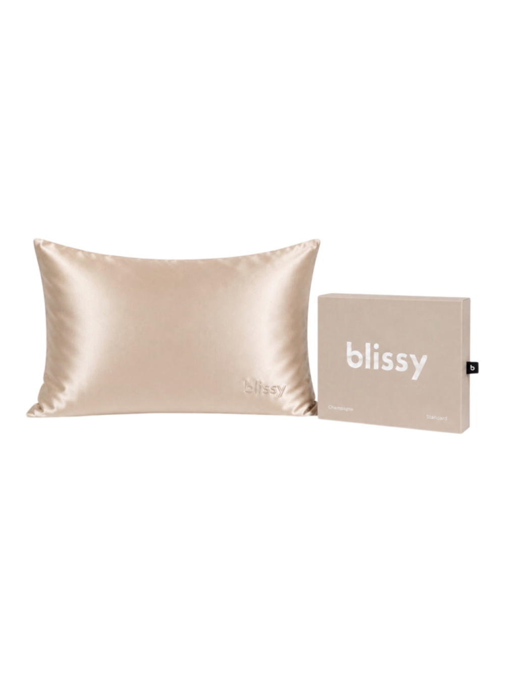 Blissy 100% Mulberry Silk Pillowcase Champagne Standard NIB